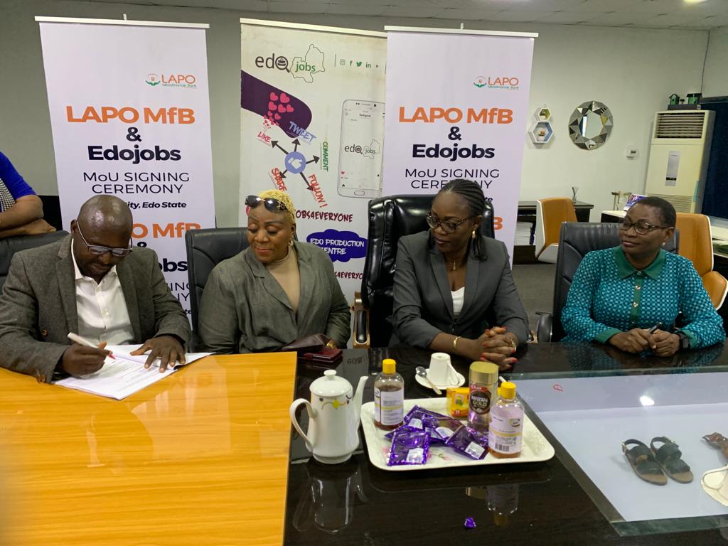 SKILLS ACQUISITION: Edojobs Signs MoU With LAPO Microfinance Bank