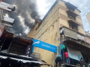 Popular Lagos Market, Balogun Market On Fire