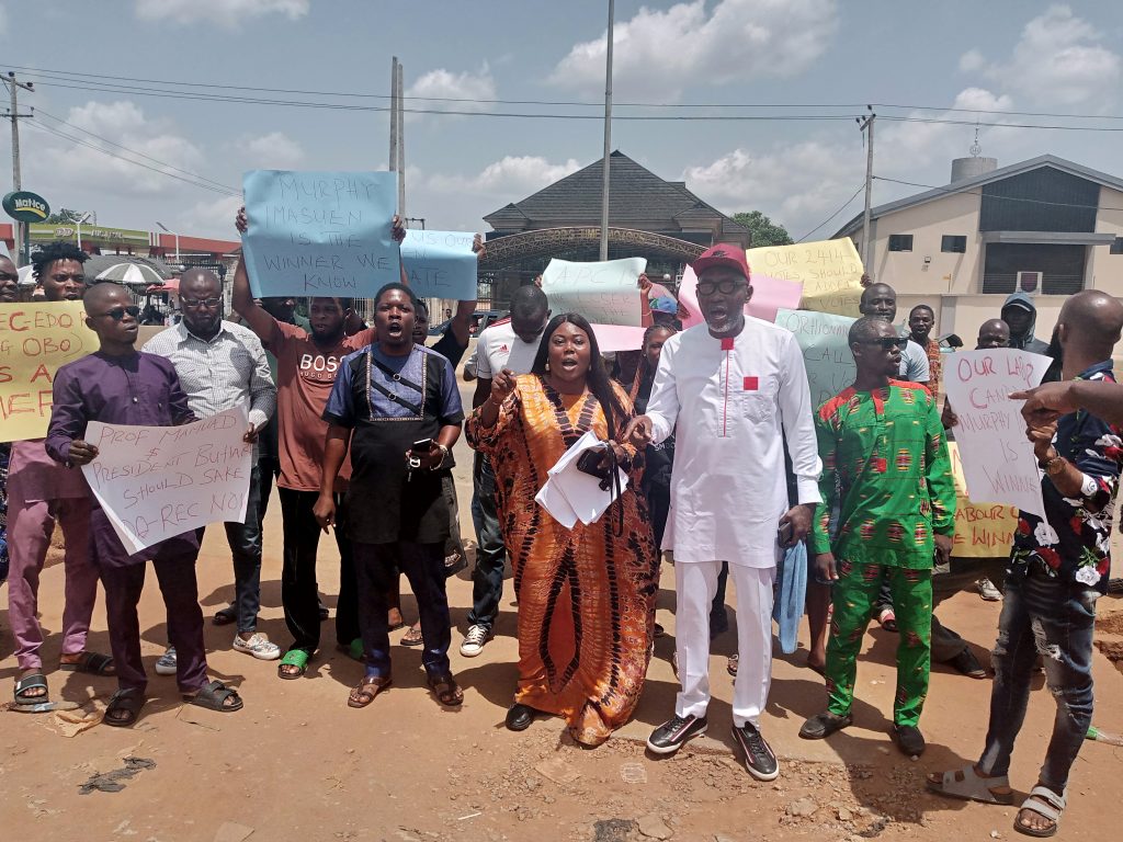 SUPPLEMENTARY ELECTION RESULT: Labour Party  Supporters Protest Tempering Of Orhionmwon/Uhunmwonde House Of Reps Result