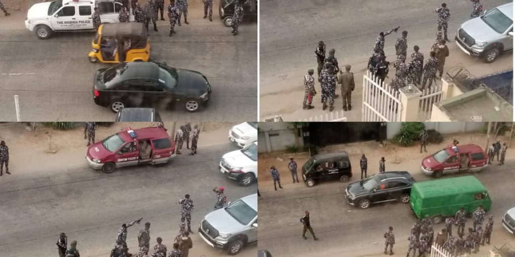 BREAKING: Nigerian Authorities Clamp Down On CDHR #EndBadGovernance Event; Surround Lagos Office With Armed Security Personnel