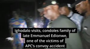 Ighodalo Visits, Consoles With Family Of Late Emmanuel  Edionwe, Victim Of APC’s Convoy Accident