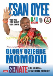 FOR A HEALTHIER EDO CENTRAL, SUPPORT ENGR GLORY OZIEGBE MOMODU