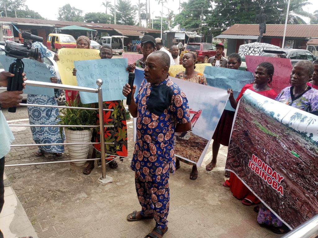 Community Seeks Oba of Benin, Govt Interventions Over Alleged Destruction of Farm Crops, Sale of Farm Lands By Monday Igbinoba Community Seeks Oba of Benin, Govt Interventions Over Alleged Destruction of Farm Crops, Sale of Farm Lands By Monday Igbinoba