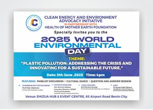 Clean Energy and Environment Advocacy Initiative With Health of Mother Earth Foundation Set to Organise 2025 World Environment Day