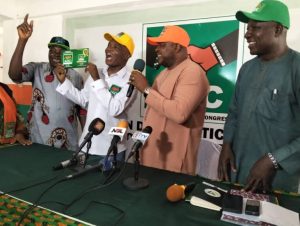 Imansuangbon Joins ADC, Obtains Membership Card, Laments Hardship In Nigeria
