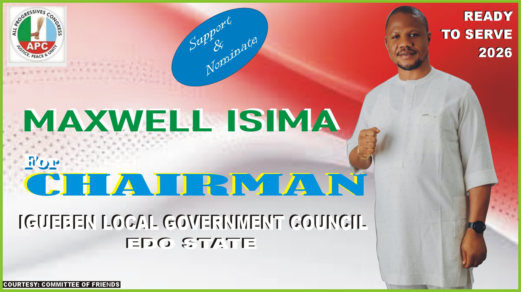 MAXWELL ISIMA – SYMBOL OF HOPE, INTEGRITY FOR IGUEBEN LGC
