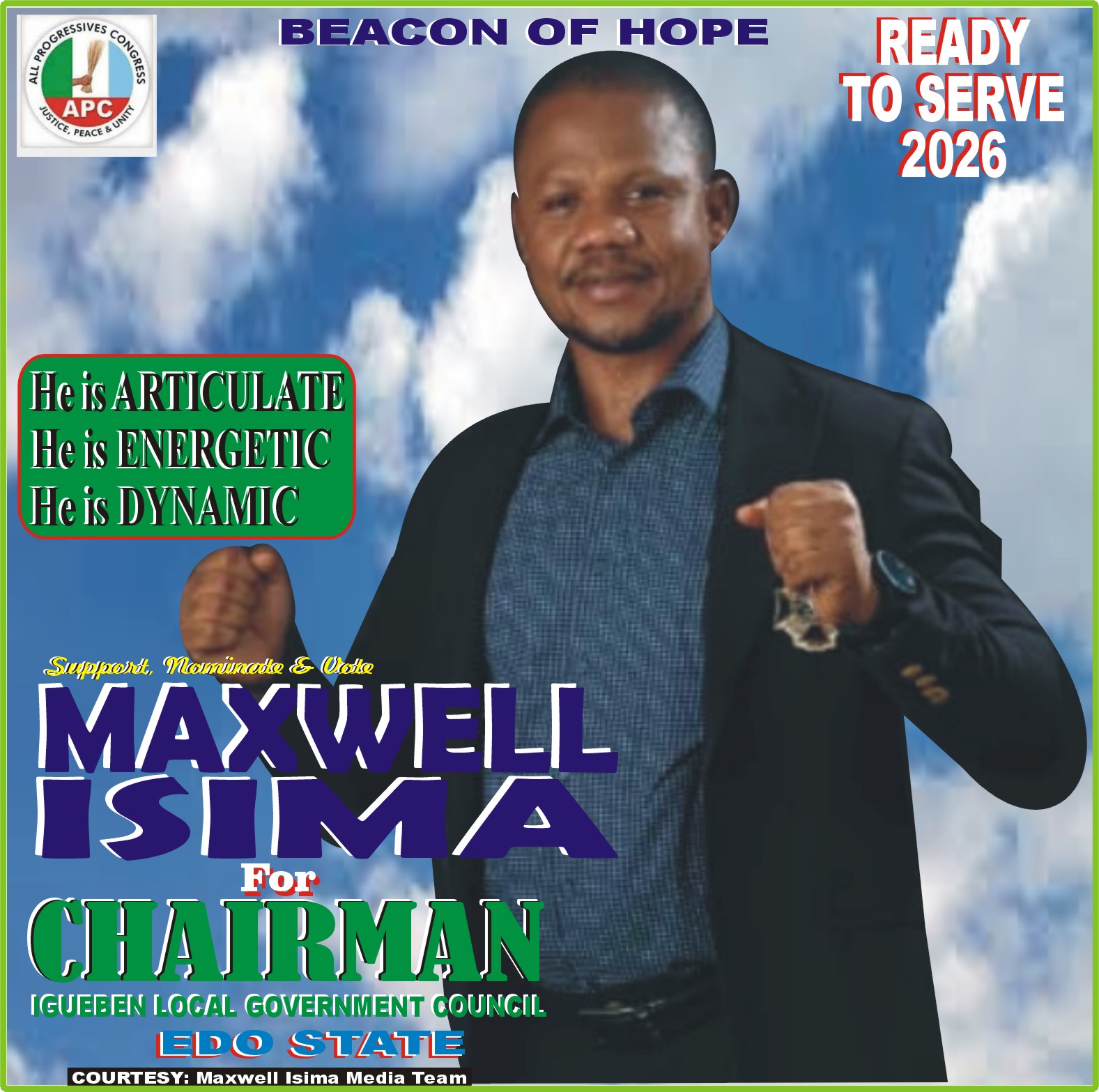 MAXWELL ISIMA’s AGENDA FOR IGUEBEN LOCAL GOVT