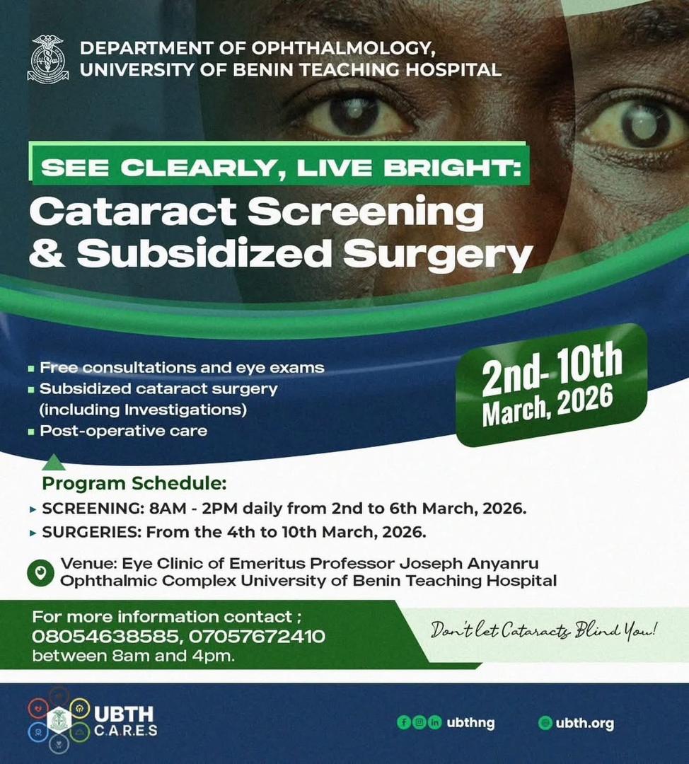 UBTH CMD Commended As Subsidized Cataract Surgeries Benefit Over 1,000 Patients