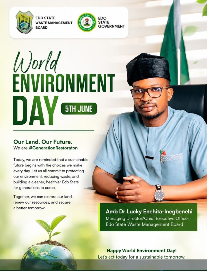 World Environment Day: Edo Waste Board MD Urges Residents to Take Action For A Cleaner Environment