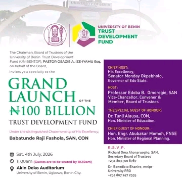 Group Endorses UNIBEN N100 Billion Trust Dev Fund