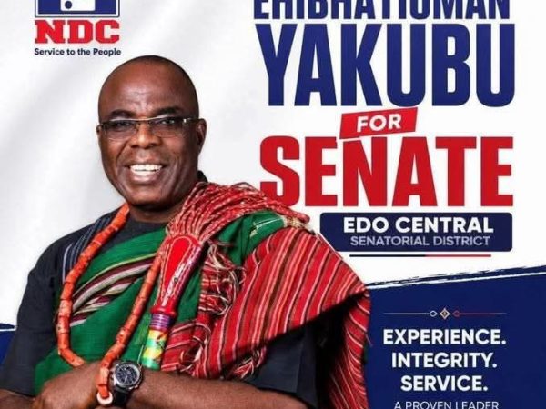 2027: NDC Senatorial Candidate John Yakubu Accuses APC Over Destruction of Billboard in Edo Central