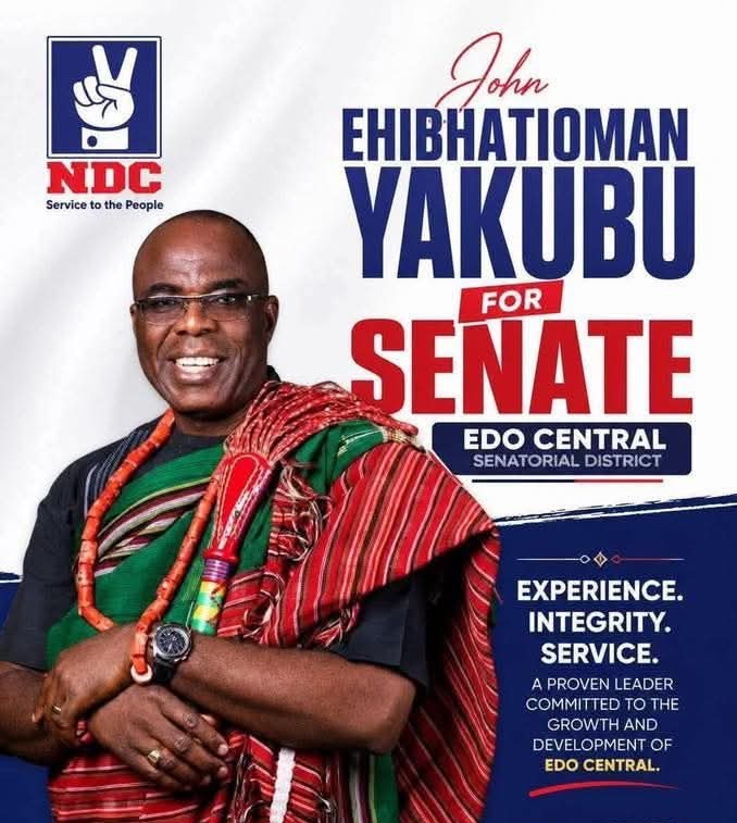 2027: NDC Senatorial Candidate John Yakubu Accuses APC Over Destruction of Billboard in Edo Central