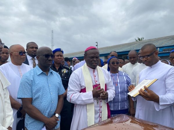 Gov Okpebholo Joins Dignitaries to Receive Remains of Late Archbishop Akubeze