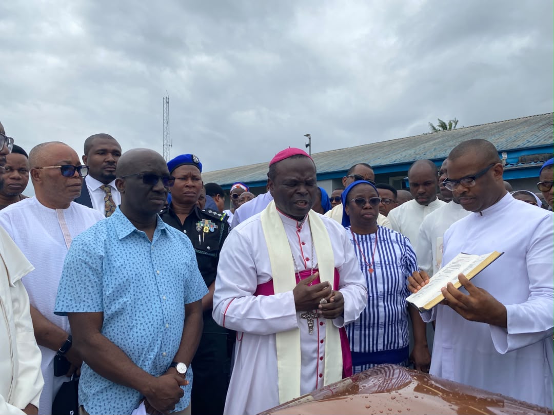 Gov Okpebholo Joins Dignitaries to Receive Remains of Late Archbishop Akubeze