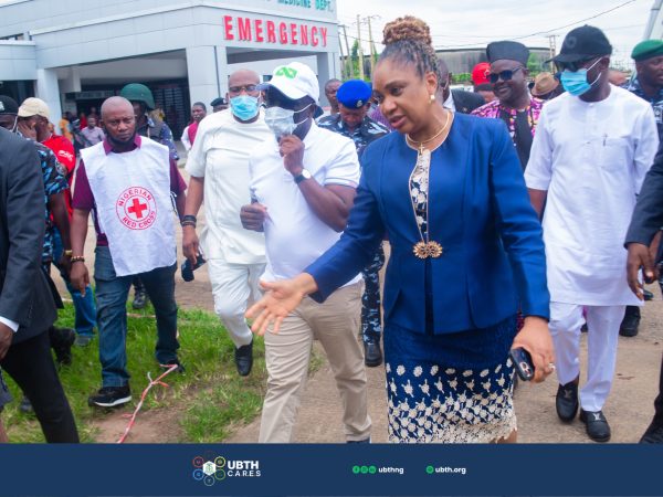 Governor Okpebholo Visits Fuel Tanker Explosion Victims At UBTH